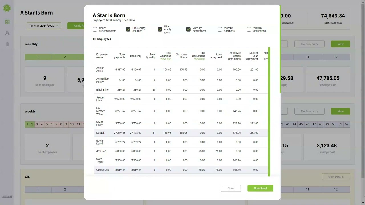 Employer portal demo