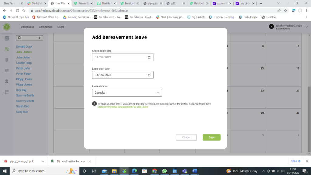 Add Leave Dialog