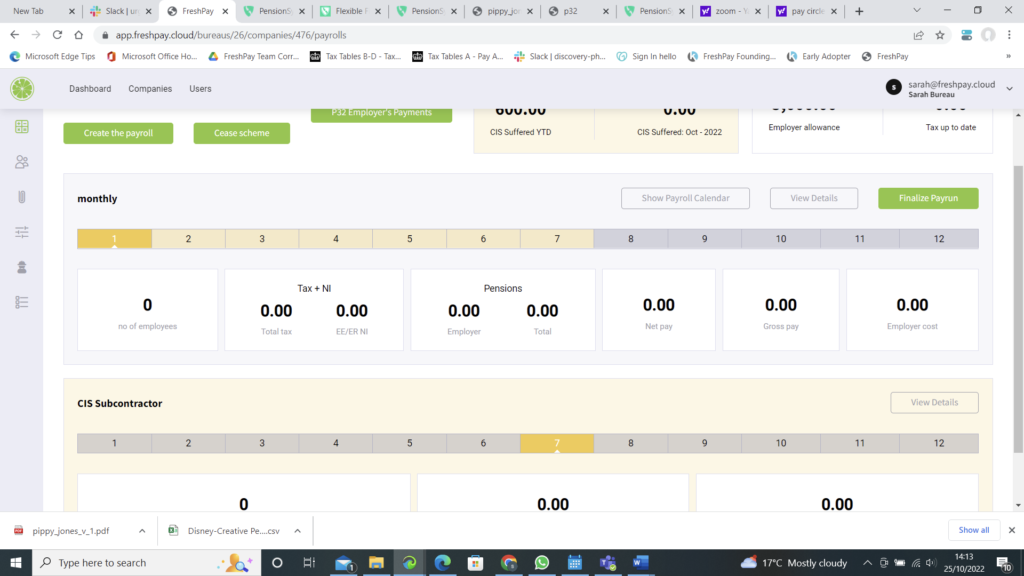 Subcontractor PayRun