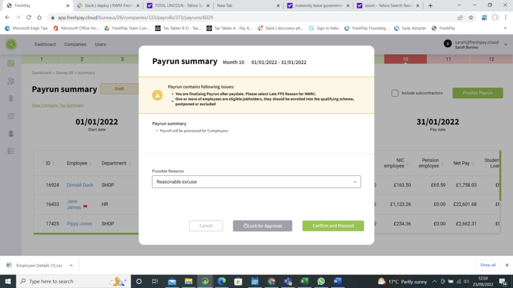 Shpws Payrun Summary