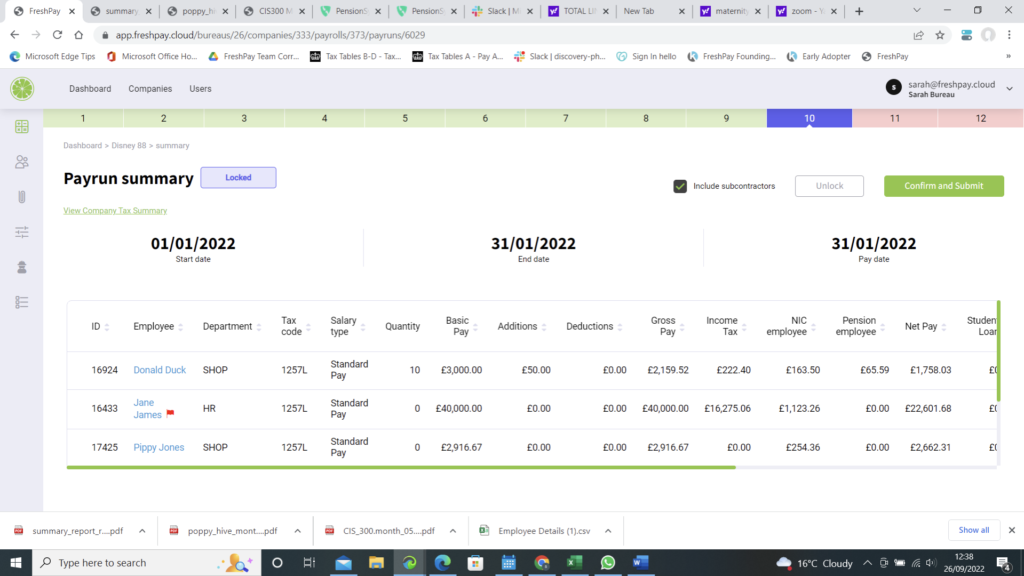 Shows How to submit payrun
