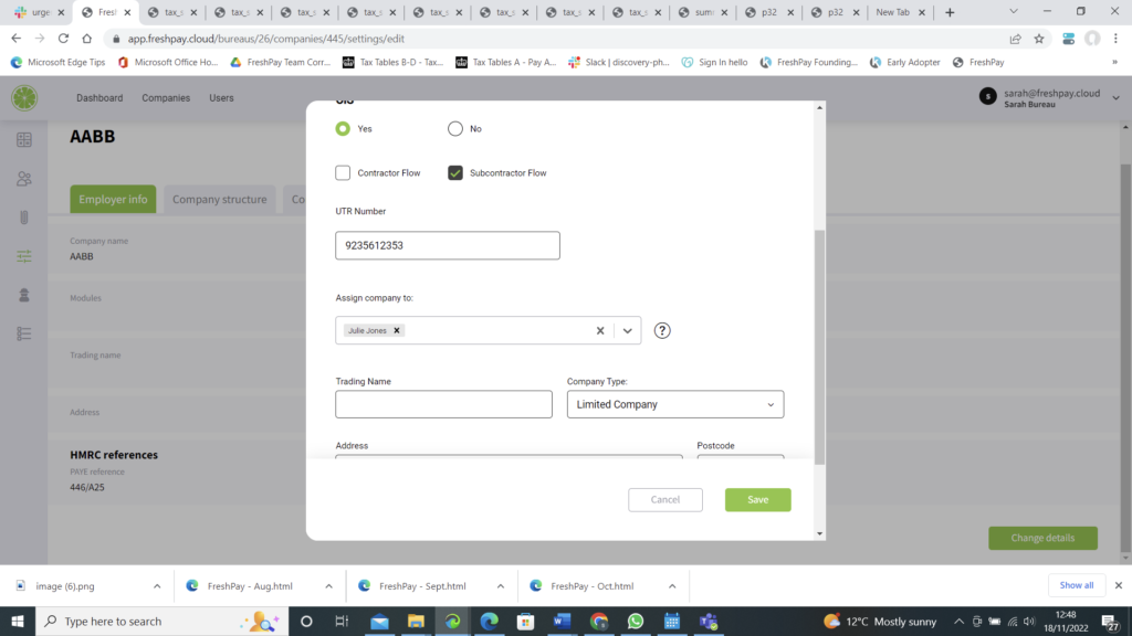 Assigning A user to a company